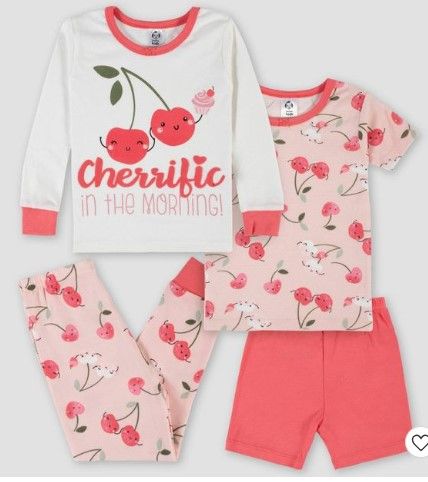 Photo 1 of 3-SETS -Gerber Toddler Girls' 4pc Kisses & Wishes Snug Fit Pajama Set SIZE 3T

