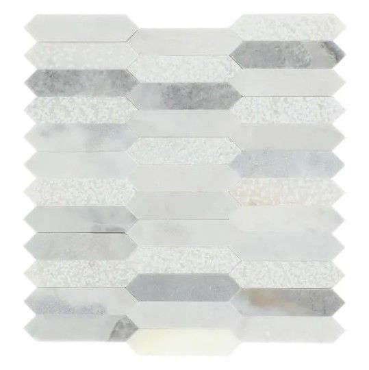Photo 1 of 30 PIECES (3CASES)****Premier Accents Stormy 10 in. x 11 in. Marble Picket Mosaic Tile (0.77 sq. ft. / piece)

