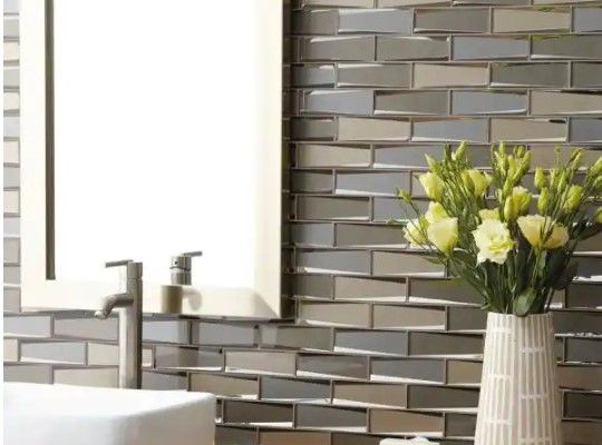 Photo 1 of 30 PIECES *****Premier Accents Frost Linear 12 in. x 13 in. x 8 mm Glass Mosaic Wall Tile (0.96 sq. ft./Each)
