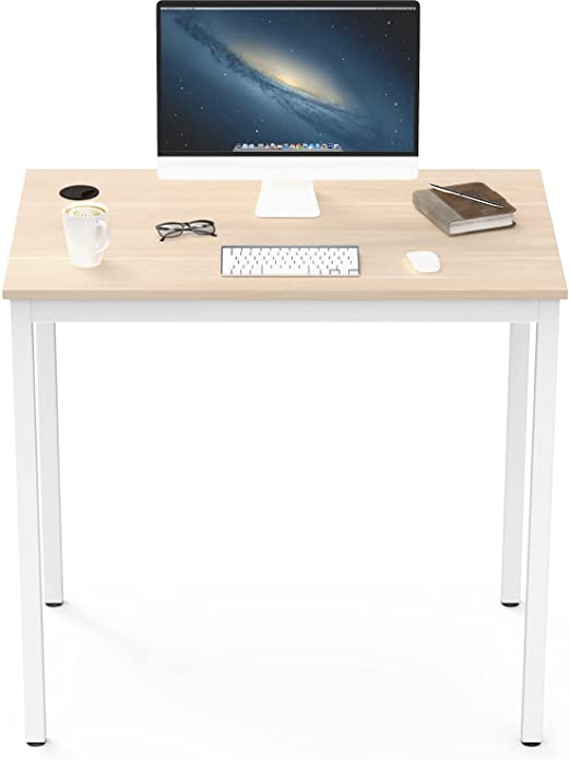 Photo 1 of EE EUREKA ERGONOMIC 32 Inch Small Walnut & White Computer Desk, Spaces Saving Home Office Gaming Corner PC Laptop Table Mini Cute Kids Boys Girls Teens Gifts Bedroom Work Study Writing, EPA Certified
