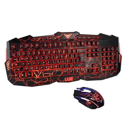 Photo 1 of Kit Teclado E Mouse Gamer USB Para Jogos Azul V-100
