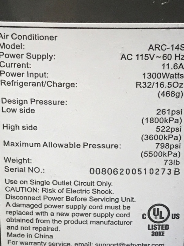 Photo 3 of ***PARTS ONLY*** Whynter ARC-14S 14,000 BTU Dual Hose Portable Air Conditioner, Dehumidifier, Fan with Activated Carbon Filter in Platinum and Black plus Storage bag for Rooms up to 500 sq ft
