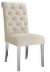 Photo 1 of (STOCK PIC INACCURATELY REFLECTS ACTUAL PRODUCT) AZ Home white tufted chairs with silver legs, set of 2