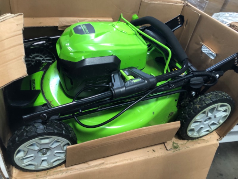 Photo 2 of Greenworks 40V 21-Inch Brushless Self-Propelled Mower 6AH Battery and Charger Included, M-210-SP
