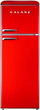 Photo 1 of (DENTED/SCRATCHED) Galanz GLR12TRDEFR Refrigerator, Dual Door Fridge, Adjustable Electrical Thermostat Control with Top Mount Freezer Compartment, Retro Red, 12.0 Cu Ft