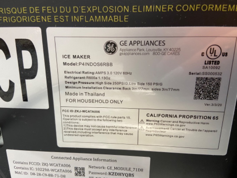 Photo 2 of **DAMAGED* GE Profile Opal Ice Dispenser | Countertop Nugget Ice Maker with Ice Dispenser & 1-Gallon Side Tank | Ice Machine| Satin Black
