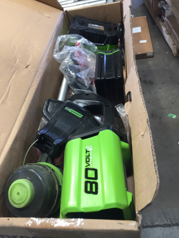 Photo 2 of **USED*- Greenworks 80V 16 inch Brushless String Trimmer, 2.0Ah Battery & Rapid Charger Included, ST80L210
