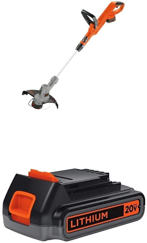 Photo 1 of **USED*- BLACK+DECKER 20V MAX String Trimmer with Extra Lithium Battery 2.0 Amp Hour (LST300 & LBXR2020-OPE)
