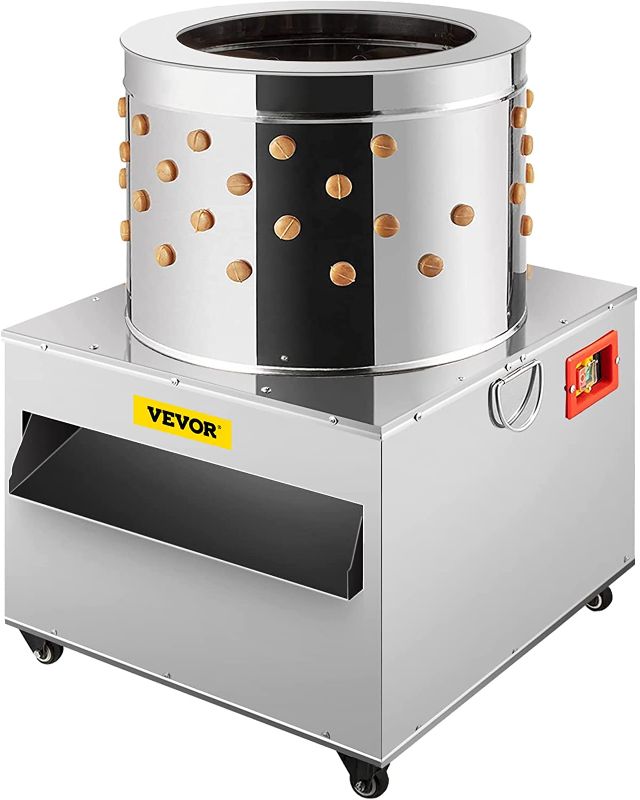 Photo 1 of VEVOR Stainless Steel Chicken Plucker 20Inch Barrel Diameter De-Feather Remover Poultry Machine 1500W 275R/min Barrel Diameter Heavy Duty Feather Plucking Machine
