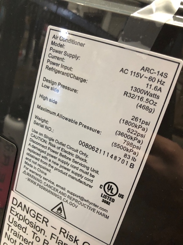 Photo 3 of Whynter ARC-14S 14,000 BTU Dual Hose Portable Air Conditioner, Dehumidifier, Fan with Activated Carbon Filter in Platinum and Black plus Storage bag for Rooms up to 500 sq ft
