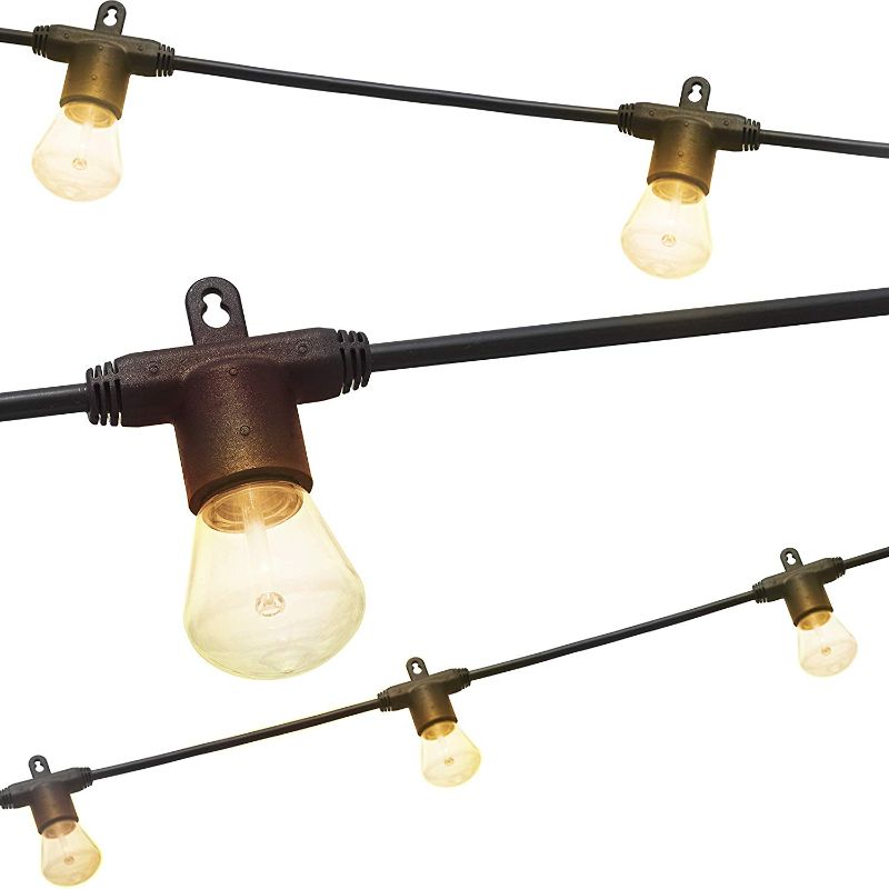 Photo 1 of Enbrighten 48 Ft. Black Bistro Integrated LED String Light