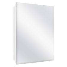 Photo 1 of 15-1/8 in. W x 19-1/4 in. H Framed Recessed or Surface-Mount Bathroom Medicine Cabinet in White