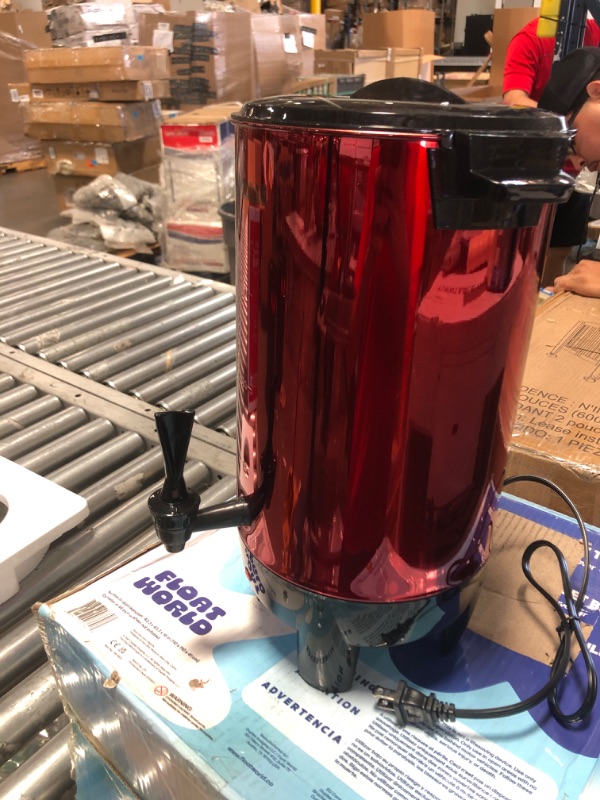 Photo 5 of (DOES NOT FUNCTION)Gastrorag 30 Cup Commercial Coffee Urn, Frozen Red
