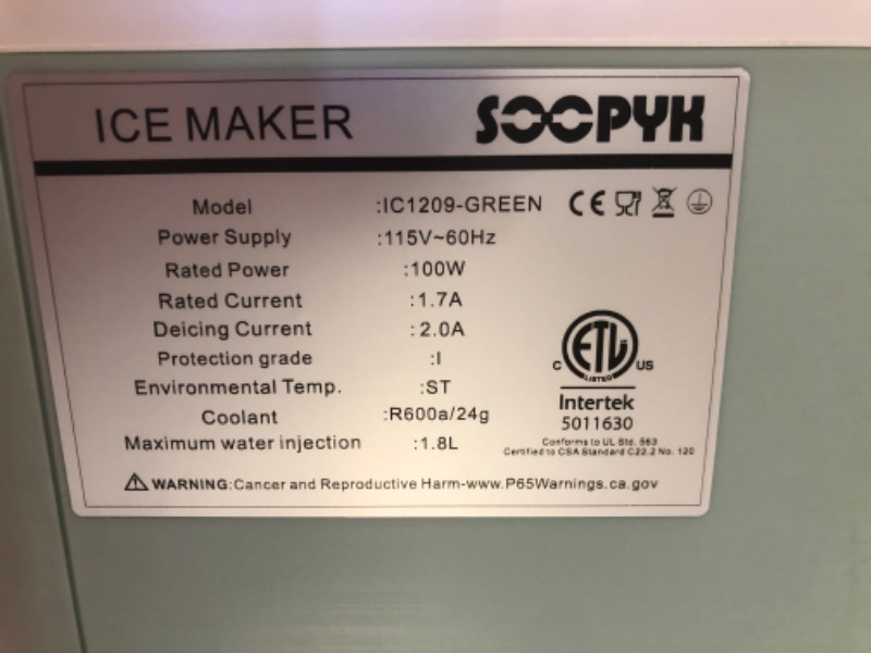 Photo 3 of Soopyk HOUSEHOLD ICE MAKER ic1209 