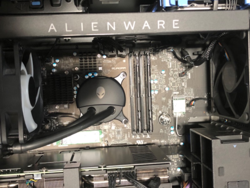 Photo 13 of ***SEE NOTE*** NEEDS CPU/RAM TO FUNCTION PROPERLY*** Alienware Aurora R13 Gaming Desktop - Intel Core i9 12900KF, 32GB DDR5 RAM, 1TB SSD, Nvidia GeForce RTX 3070Ti, Killer Wi-Fi 6E, Clear Panel, Liquid Cooling, Windows 11 Pro - Dark Side of The Moon
