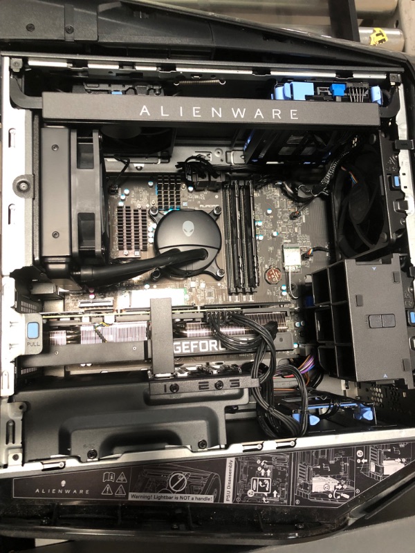 Photo 19 of ***SEE NOTE*** NEEDS CPU/RAM TO FUNCTION PROPERLY*** Alienware Aurora R13 Gaming Desktop - Intel Core i9 12900KF, 32GB DDR5 RAM, 1TB SSD, Nvidia GeForce RTX 3070Ti, Killer Wi-Fi 6E, Clear Panel, Liquid Cooling, Windows 11 Pro - Dark Side of The Moon
