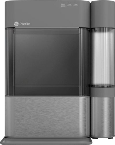 Photo 1 of **HAS LEAKAGE, PARTS ONLY**
GE Profile 24 Lb. Portable Nugget Ice Maker in Stainless Steel, Silver 
