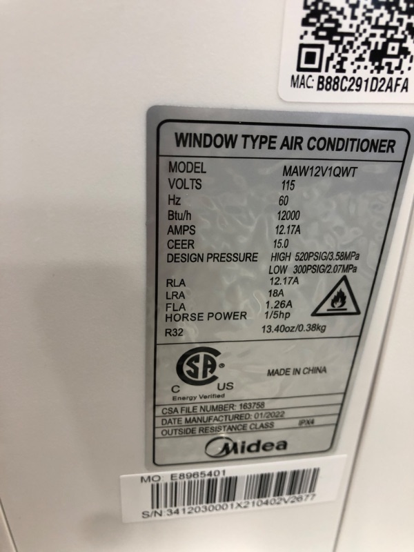 Photo 1 of Midea 12,000 BTU Smart Inverter U-Shaped Window Air Conditioner, 35% Energy Savings, Extreme Quiet, MAW12V1QWT
