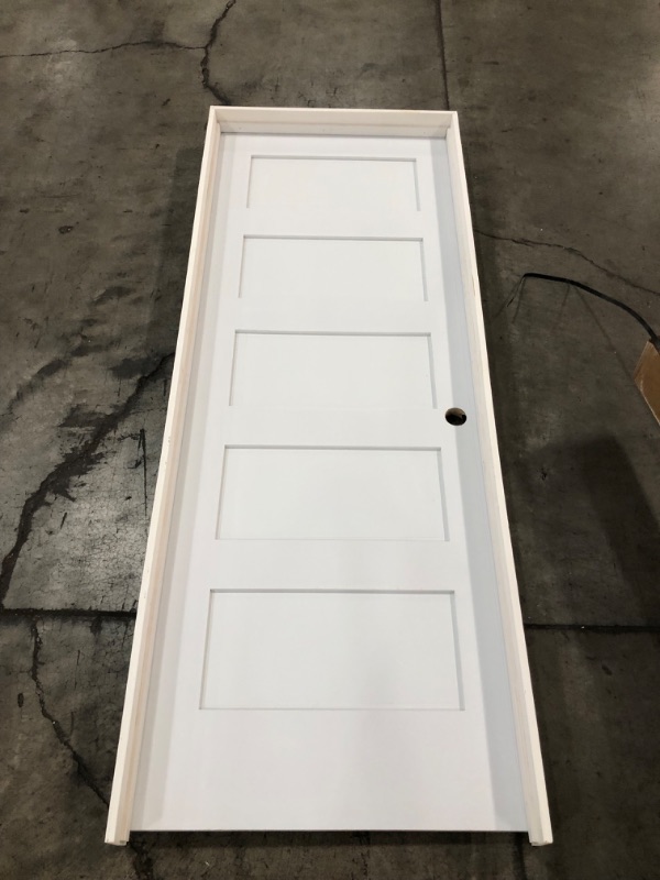 Photo 3 of (COSMETIC DAMAGE)
Krosswood Doors 30 in. x 80 in. Shaker 5-Panel Primed Solid Hybrid Core MDF Right -Hand Single Prehung Interior Door