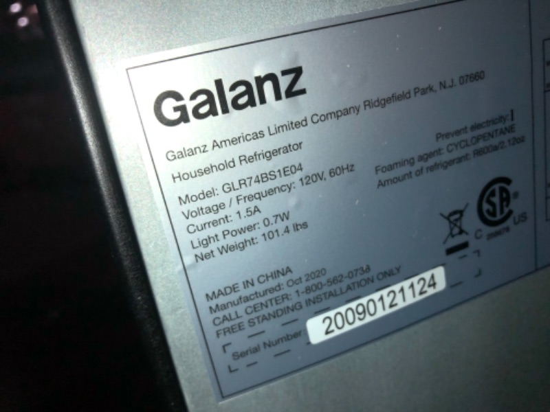 Photo 3 of Galanz 7.4 cu. ft. Bottom Freezer Refrigerator Dual Door in Stainless Steel