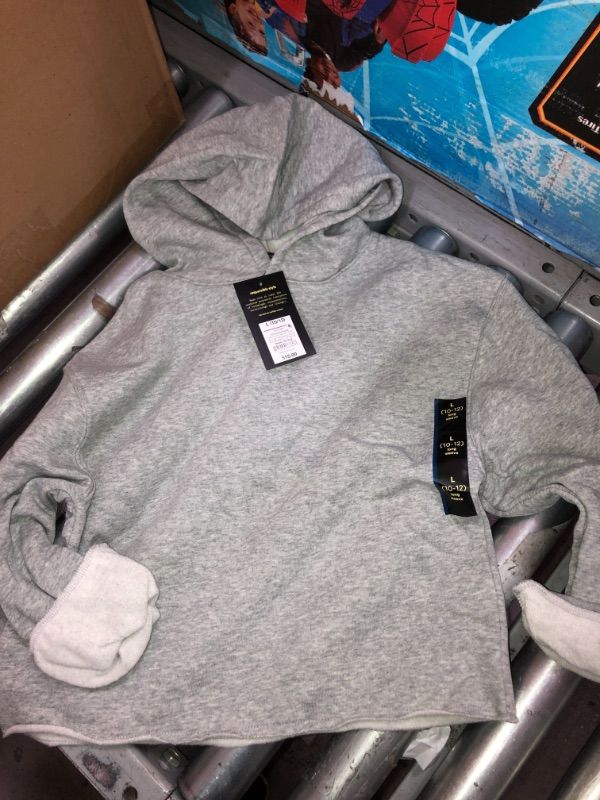 Photo 3 of Kids' Fleece Raw Edge Boxy Hoodie - art class™-large -10/12