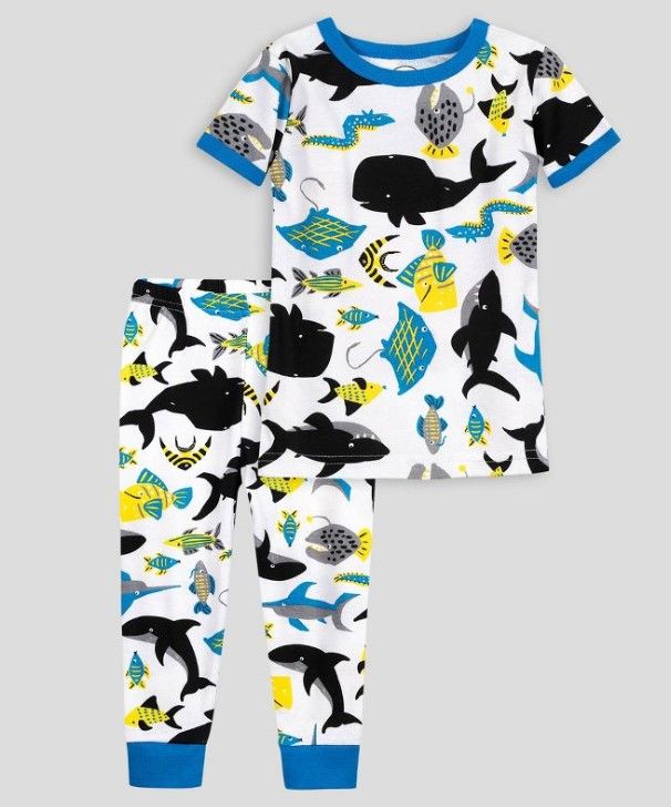 Photo 1 of 6PACK Lamaze Toddler Boys' 2pc Deep Sea Organic Cotton Snug Fit Pajama Set - Blue-3t=T --
