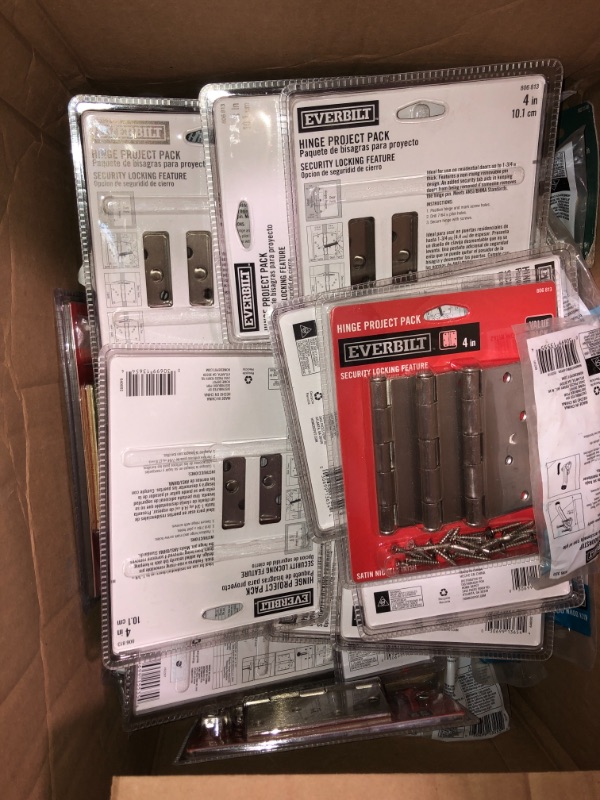 Photo 9 of -NONREFUNDABLE -SOLD AS IS ! Pallet of assorted Galvanized Standoff Column Bases , wall posts , SDS Screws, sling door stoppers , solid and vanished hinges , assorted styles, sizes and colors