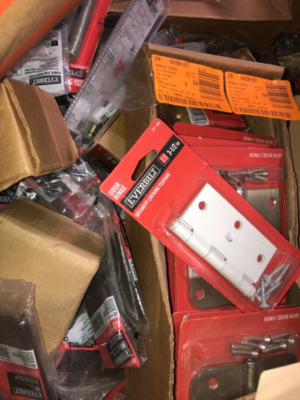 Photo 5 of -NONREFUNDABLE -SOLD AS IS***! Pallet of assorted door hinges , sling door stoppers , solid and vanished hinges , hardware , assorted styles, sizes and colors