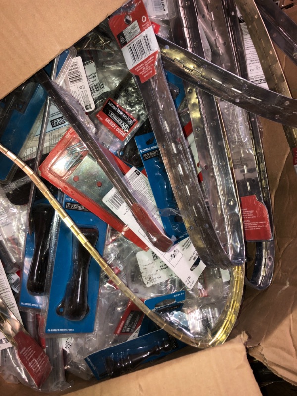 Photo 4 of -NONREFUNDABLE -SOLD AS IS***! Pallet of assorted door hinges , sling door stoppers , solid and vanished hinges , hardware , assorted styles, sizes and colors