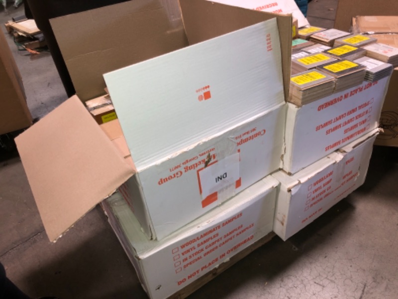 Photo 1 of -NONREFUNDABLE -SOLD AS IS ! 
Pallet of assorted Pergo Outlast Waterproof Laminate Wood Flooring vinyl samples, assorted colors and sizes, more than 15 different shades 