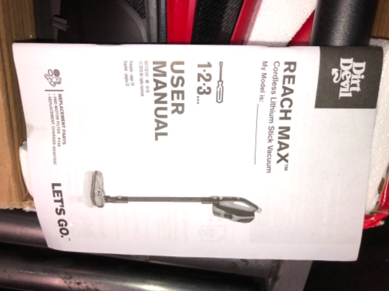 Photo 1 of Dirt Devil Reach Max Bagless Cordless Standard Filter Stick Vacuum - 