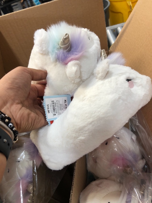 Photo 1 of 6 PACK- Girls' Unicorn Slippers - Cat & Jack™-SIZE 11/12 FOR KIDS 
