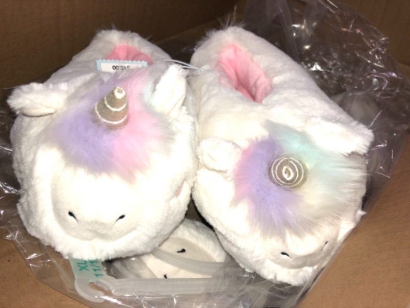 Photo 2 of 6 PACK- Girls' Unicorn Slippers - Cat & Jack™-SIZE 11/12 FOR KIDS 
