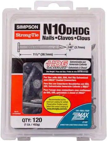 Photo 1 of (6 pack)
Simpson Strong-Tie
Strong-Drive 1-1/2 in. x 0.148 in. SCN Smooth-Shank HDG Connector Nail (120-Pack)