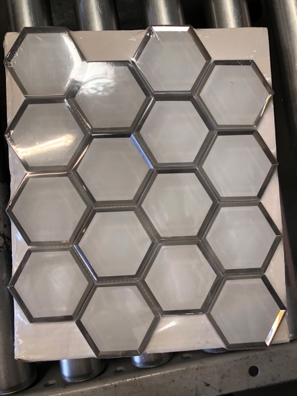 Photo 2 of 6 CASES
Ice Hexagon 12.13 in. x 10.51 in. x 8mm Beveled Glass Mesh-Mounted Mosaic Tile (8.9 sq. ft./Case)