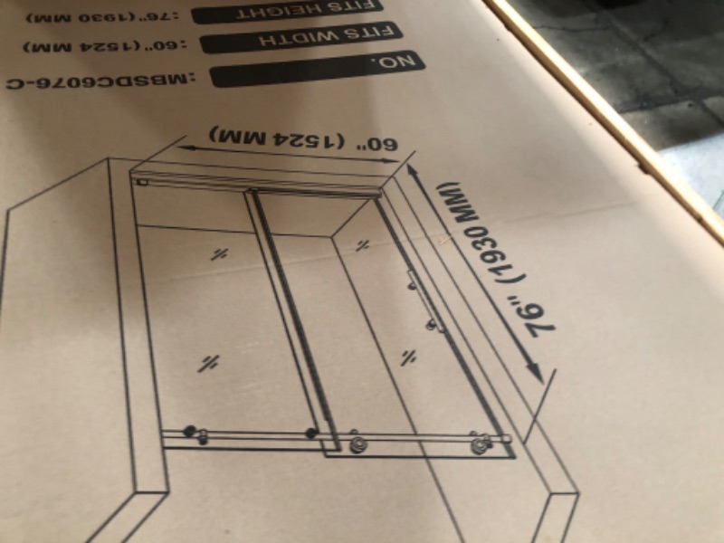 Photo 2 of **ONE SHOWER DOOR ONLY** ALL ACCESSORIES SOLD SEPERATELY**
WOODBRIDGE MBSDC6076-C  Sliding Glass Shower Door | 56"-60"W x 76"H 