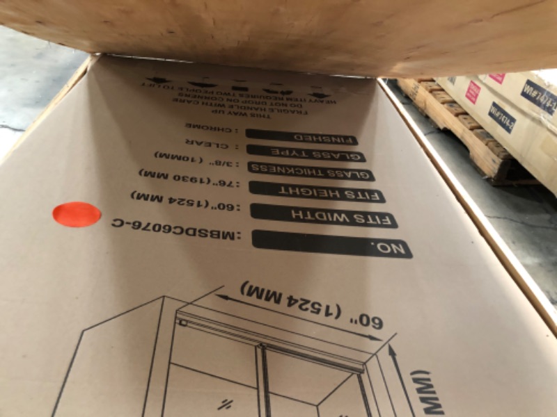 Photo 3 of **ONE SHOWER DOOR ONLY** ALL ACCESSORIES SOLD SEPERATELY**
WOODBRIDGE MBSDC6076-C  Sliding Glass Shower Door | 56"-60"W x 76"H 