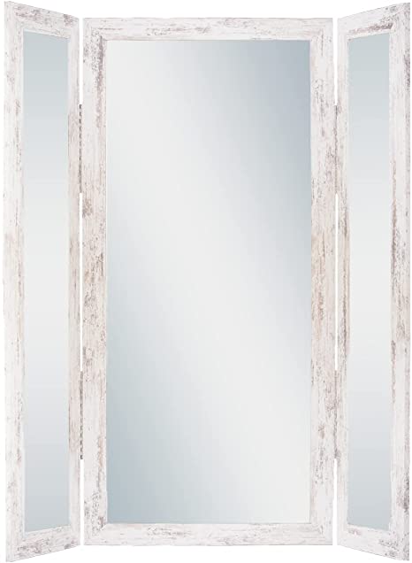 Photo 1 of (BROKEN LEFT MIRROR)
Houseables Trifold Mirror Full Length, 3 Way, Standing Floor Mirrors, 32.5-65”x71, White, Extra Large, Tall, Oversized, 360, Wood Framed, Farmhouse, Rustic, 3 Sided for Bedroom, Dressing, Makeup
