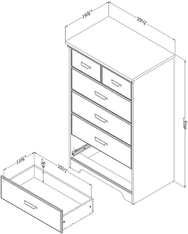 Photo 1 of (DAMAGED EDGES/CORNERS)
south shore chest grey 6 drawer