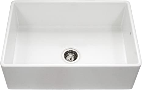 Photo 1 of (MISSING ACCESSORIES)
Houzer PTG-4300 WH Apron-Front Fireclay Single Bowl Kitchen Sink, 33", White