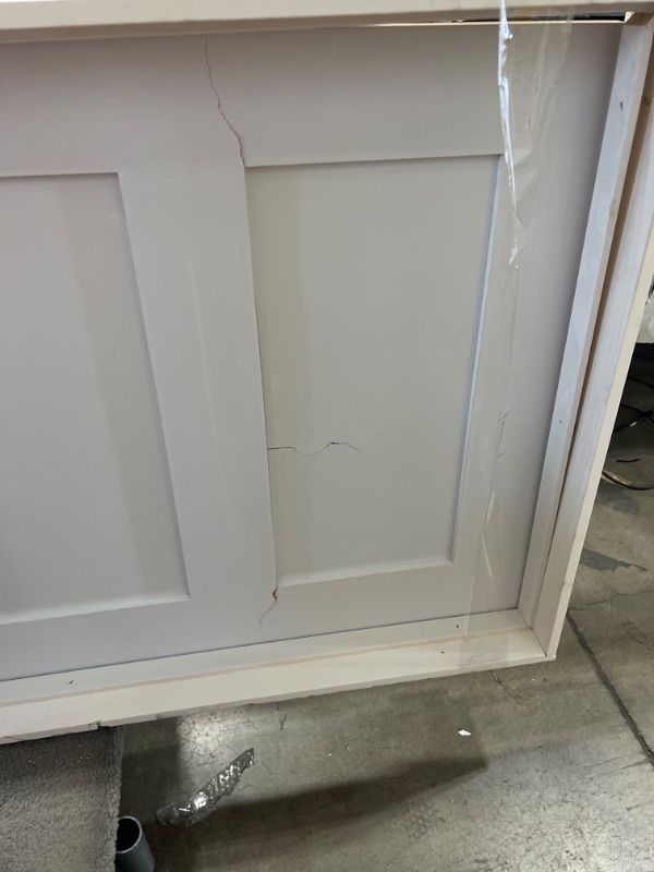Photo 2 of **HAS CRACK**
Krosswood Doors 30 in. x 80 in. Shaker 5-Panel Primed Solid Hybrid Core MDF Right-Hand Single Prehung Interior Door