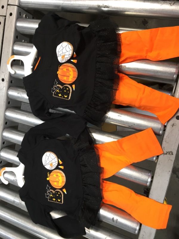 Photo 1 of 12M Girls' 'Boo' Peplum Top & Candy Corn Leggings Set - Cat & Jack Halloween 2 pack 
