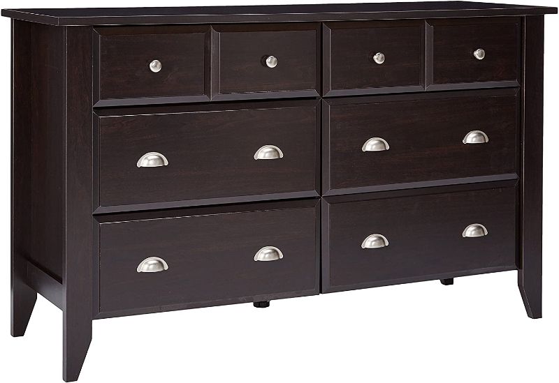 Photo 1 of (DAMAGED EDGES)
Sauder Shoal Creek Dresser, Jamocha Wood finish
