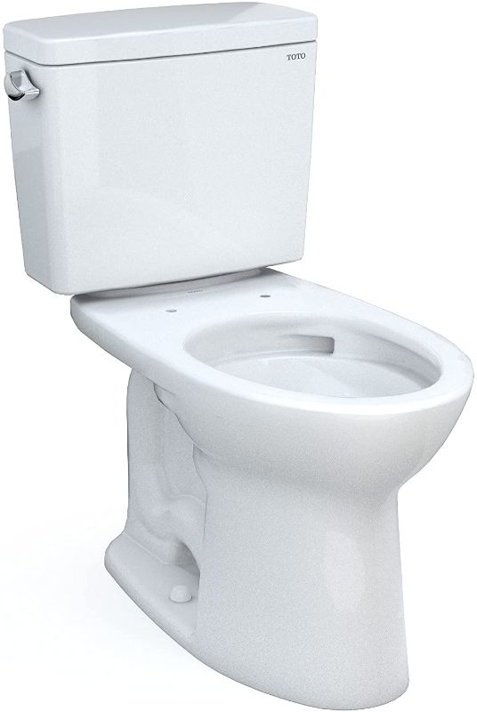 Photo 1 of (Incomplete - Does Not Include Tank) TOTO Drake Two-Piece Elongated 1.28 GPF TORNADO FLUSH Toilet with CEFIONTECT, Cotton White - CST776CEG#01
