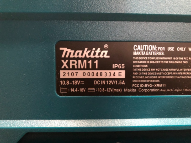 Photo 3 of Makita XRM11 18V LXT® / 12V max CXT® Lithium-Ion Cordless Bluetooth® Job Site Speaker, Tool Only
