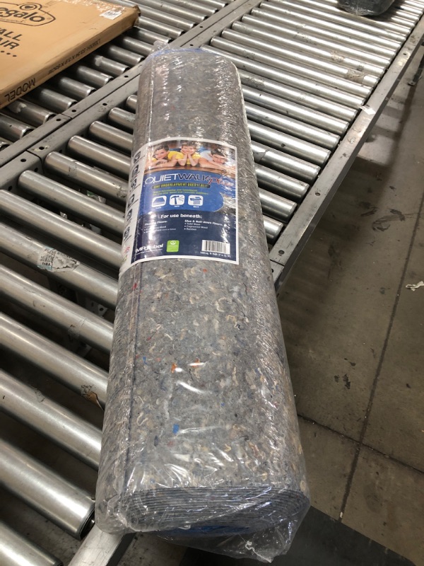 Photo 1 of QuietWalk Plus QW100PLUS Underlayment for Hardwood, Laminate and Vinyl Plank Flooring with Moisture/Vapor Barrier and Sound Absorption (Nail, Glue & Float Applications), 3' x 33.4', Blue, 100 Sq Ft
