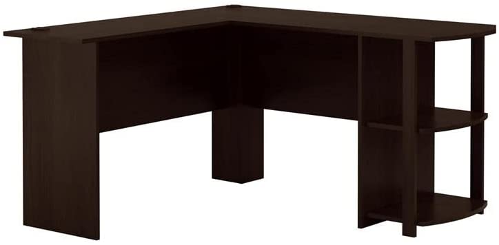 Photo 1 of Ameriwood Home Dakota L-Shaped Desk with Bookshelves, Espresso
