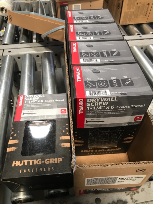 Photo 2 of 5 BOXES **Huttig-Grip™ Coarse Thread Drywall Screws (HGS114CDW5) SIZE: #6 x 1-1/4" 5LB 