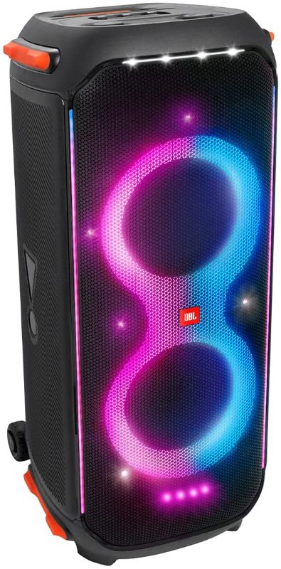 Photo 1 of JBL PartyBox 710 - Party Speaker with Powerful Sound, Built-in Lights and Extra deep bass, IPX4 splashproof, App/Bluetooth connectivity, Made for everywehere with a Handle and Built-in Wheels (Black)
