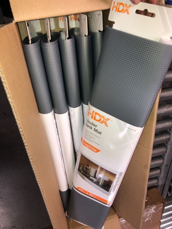 Photo 1 of 6 PACK- 24 in. x 48 in. Graphite Under Sink Mat Shelf or Drawer Liner
